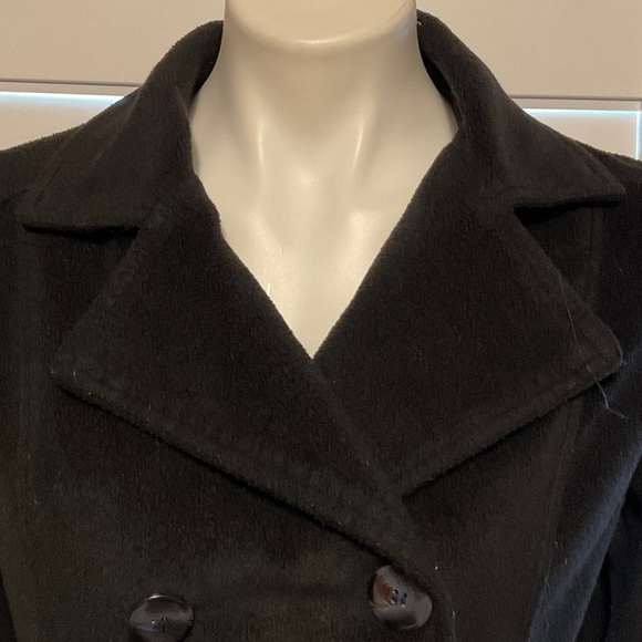 Jou Jou Women's Classic Black Peacoat - Picture 2 of 13